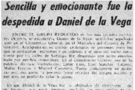 Sencilla y emocionante fue la despedida a Daniel de la Vega