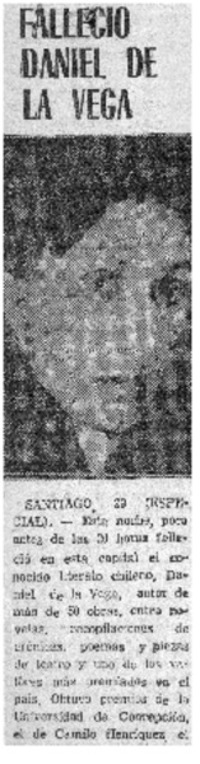 Falleció Daniel de la Vega.