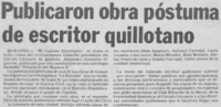 Publicaron obra póstuma de escritor quillotano.