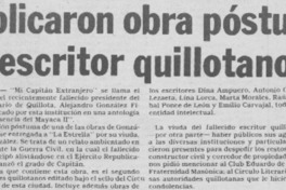 Publicaron obra póstuma de escritor quillotano.