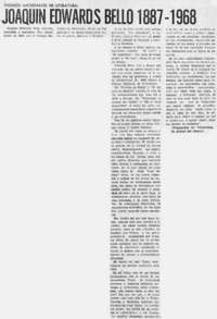 Joaquín Edwards Bello 1887-1968.