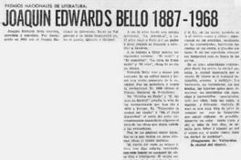 Joaquín Edwards Bello 1887-1968.