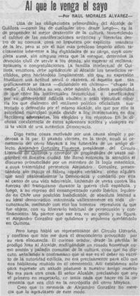 Al que le venga el sayo