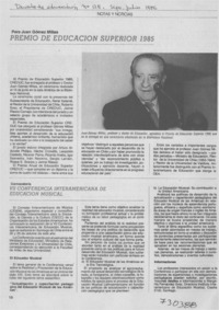 Premio de Educación Superior 1985.