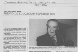 Premio de Educación Superior 1985.