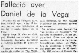 Falleció ayer Daniel de la Vega.