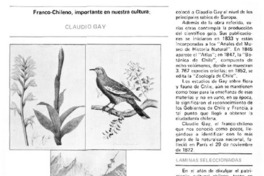 Franco-chileno, importante en nuestra cultura: Claudio Gay.