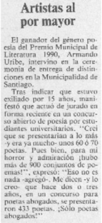 Artistas al por mayor