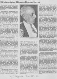 El historiador Ricardo Donoso Novoa.