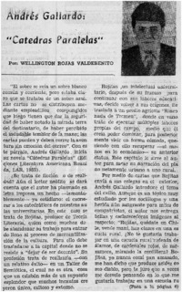 Andrés Gallardo: "cátedras paralelas"