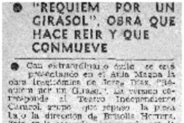 "Réquiem por un girasol", obra que hace reír y que conmueve.