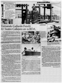 Fernando Gallardo fundó el teatro callejero en la RDA : [entrevistas]