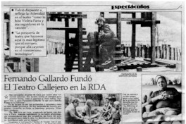 Fernando Gallardo fundó el teatro callejero en la RDA : [entrevistas]