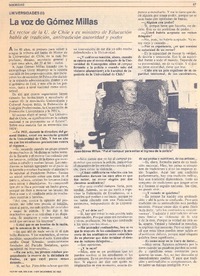 La voz de Gómez Millas: [entrevista]