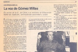 La voz de Gómez Millas: [entrevista]