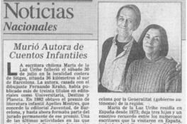Murió autora de cuentos infantiles.