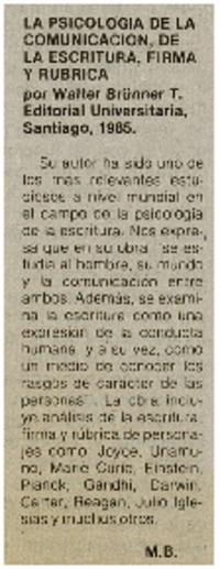 La Psicología de la comunicación, de la escritura, firma y rubrica