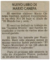 Nuevo libro de Mario Cánepa.