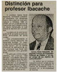 Distinción para profesor Ibacache.