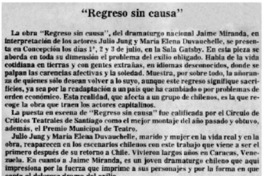 "Regreso sin causa".