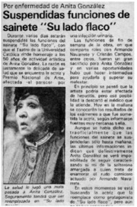 Suspendidas funciones de sainete "Su lado flaco".