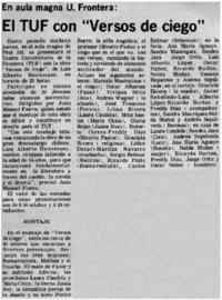 El TUF con "Versos de Ciego".