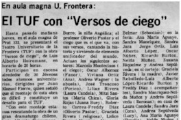 El TUF con "Versos de Ciego".