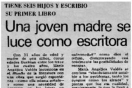 Una jóven madre se luce como escritora.