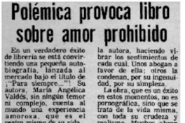 Polémica provoca libro sobre amor prohibido.