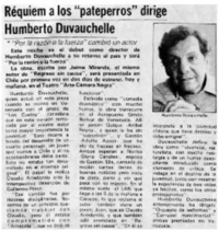 Réquiem a los "pateperros" dirige Humberto Duvauchelle.