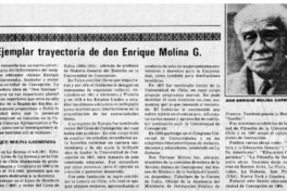 Ejemplar trayectoria de don Enrique Molina G.
