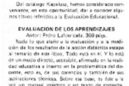 Evaluación de los aprendizajes.