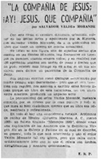 "La Compañía de Jesús; ¡Ay! Jesús, que compañía"