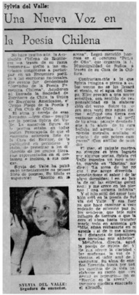 Una nueva voz en la poesía chilena.