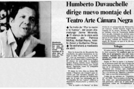 Humberto Duvauchelle dirige nuevo montaje del teatro arte cámara negra.