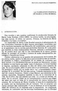 La narración poetica de María Luisa Bombal