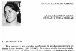 La narración poetica de María Luisa Bombal