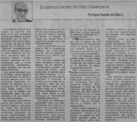 El silencio lúcido de Díaz Casanueva