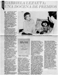 Gabriela Lezaeta: una docena de premios : [entrevistas]