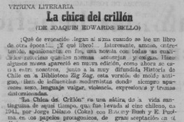 La chica del crillón de Joaquín Edwards Bello