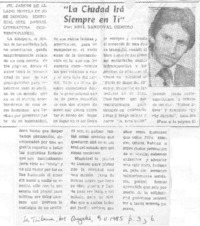 La ciudad irá siempre en tí