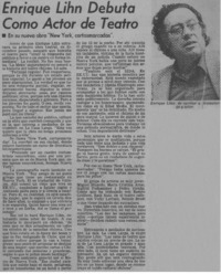 Enrique Lihn debuta como actor de teatro