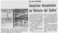 Auspician lanzamiento de "Historia del Salitre".