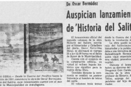 Auspician lanzamiento de "Historia del Salitre".