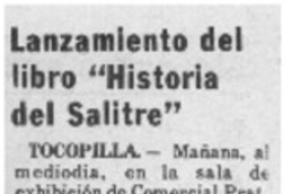 Lanzamiento del libro "Historia del salitre".