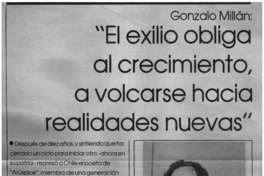 El exilio obliga al crecimiento, a volcarse hacia realidades nuevas": [entrevista]