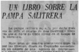 Un libro sobre la pampa salitrera