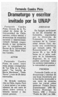 Dramaturgo y escritor invitado por la UNAP.