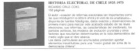 Historia electoral de Chile 1925-1973.