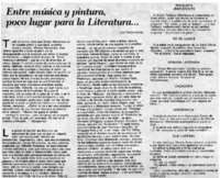 Entre música y pintura, poco lugar para la literatura